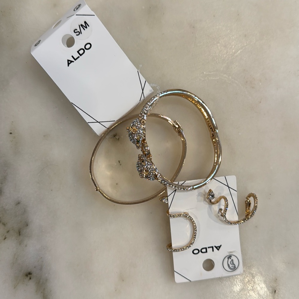 Aldo jewelry smal/ medium bracelet and snake earrings